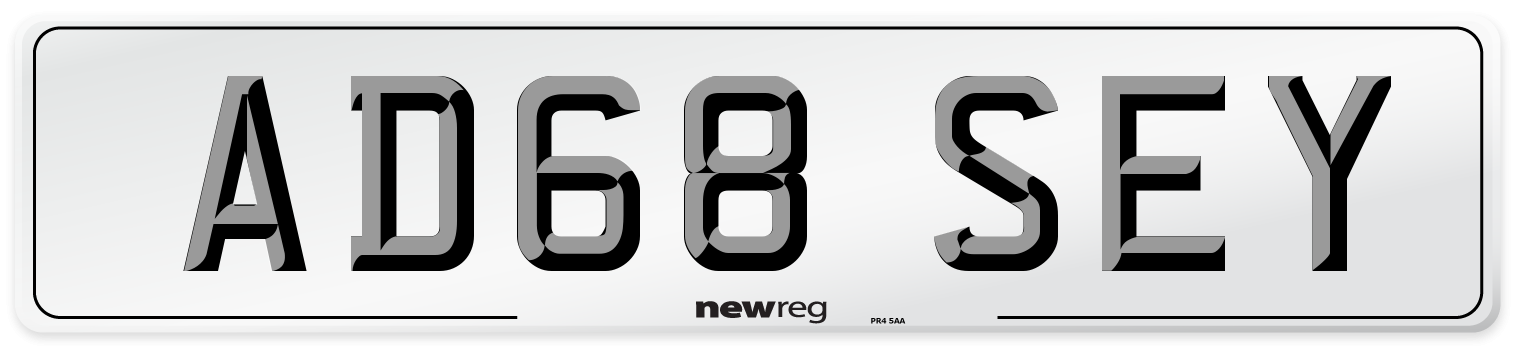 AD68 SEY Number Plate from New Reg